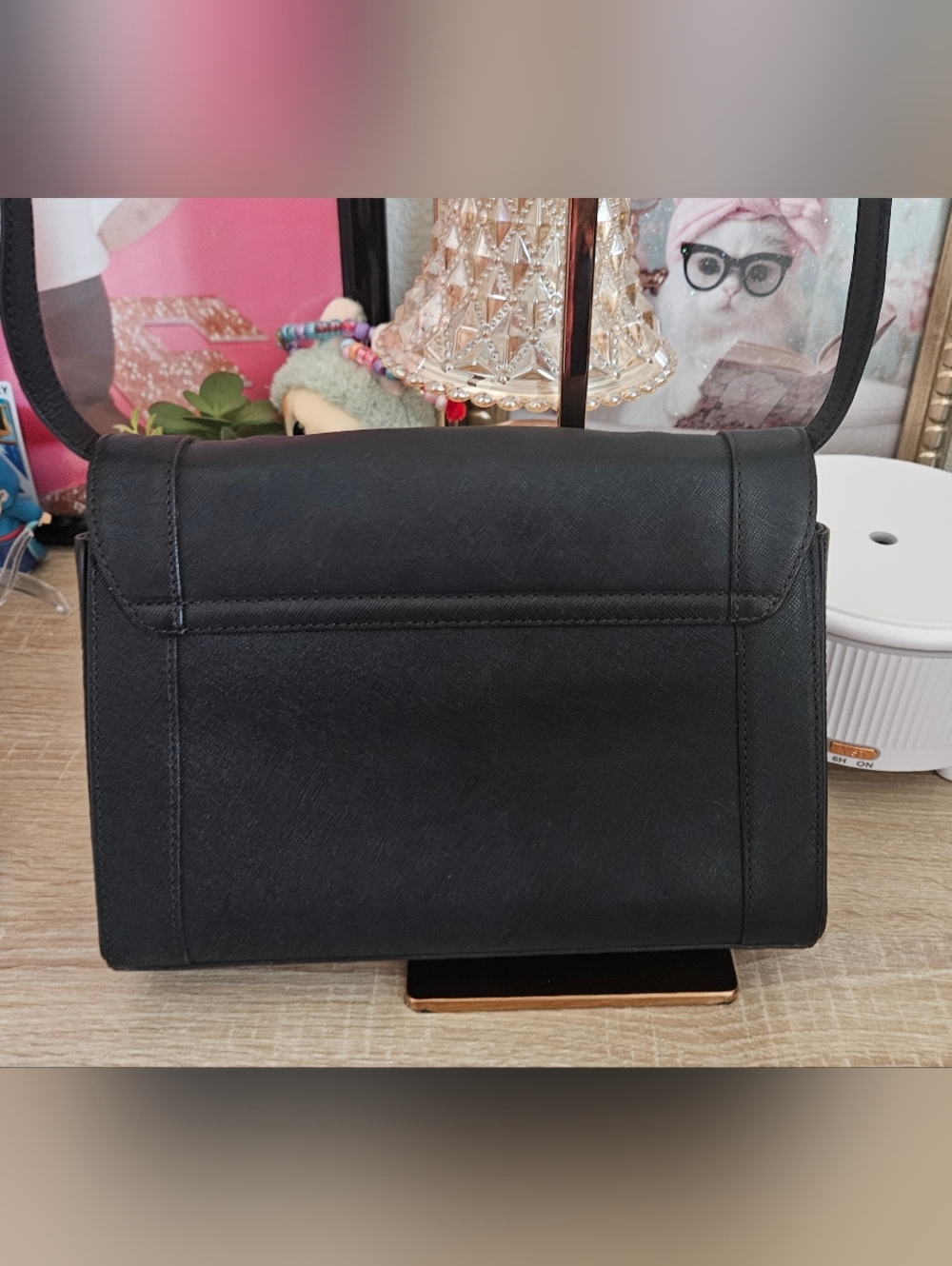 MCM Black Leather Satchel with Gold-Tone Lock - Picture 2 of 12